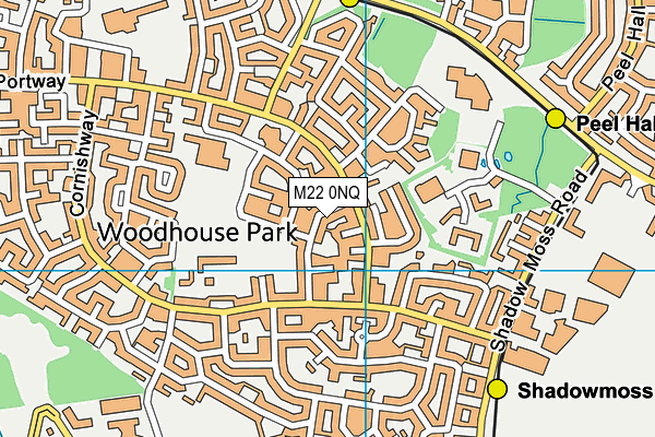 M22 0NQ map - OS VectorMap District (Ordnance Survey) M22 0NQ map - OS VectorMap District (Ordnance Survey)