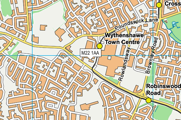 M22 1AA map - OS VectorMap District (Ordnance Survey) M22 1AA map - OS VectorMap District (Ordnance Survey)