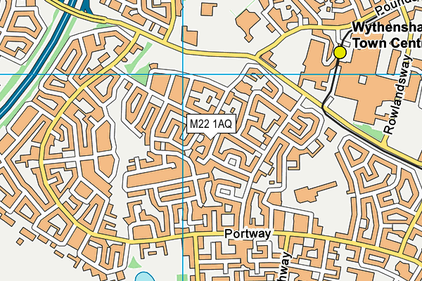 M22 1AQ map - OS VectorMap District (Ordnance Survey) M22 1AQ map - OS VectorMap District (Ordnance Survey)
