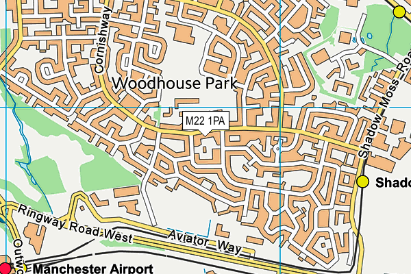 M22 1PA map - OS VectorMap District (Ordnance Survey) M22 1PA map - OS VectorMap District (Ordnance Survey)