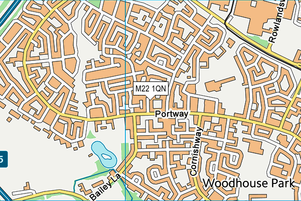 M22 1QN map - OS VectorMap District (Ordnance Survey) M22 1QN map - OS VectorMap District (Ordnance Survey)
