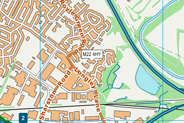 M22 4HY map - OS VectorMap District (Ordnance Survey)