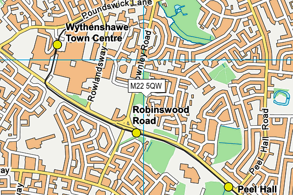 M22 5QW map - OS VectorMap District (Ordnance Survey) M22 5QW map - OS VectorMap District (Ordnance Survey)