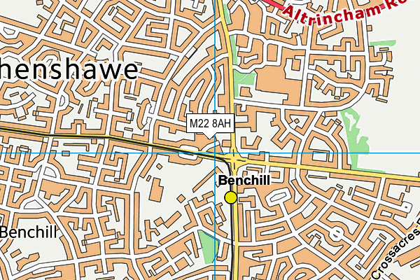 M22 8AH map - OS VectorMap District (Ordnance Survey) M22 8AH map - OS VectorMap District (Ordnance Survey)