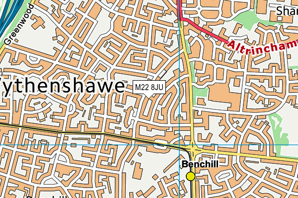 M22 8JU map - OS VectorMap District (Ordnance Survey) M22 8JU map - OS VectorMap District (Ordnance Survey)