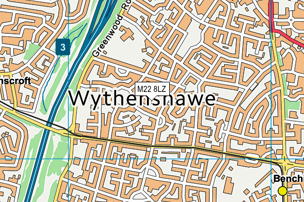 M22 8LZ map - OS VectorMap District (Ordnance Survey)