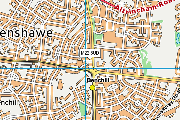 M22 8UD map - OS VectorMap District (Ordnance Survey) M22 8UD map - OS VectorMap District (Ordnance Survey)