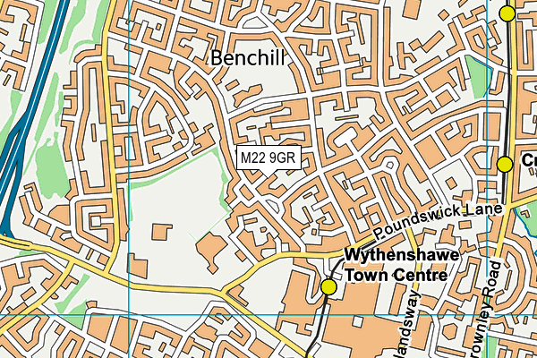 M22 9GR map - OS VectorMap District (Ordnance Survey) M22 9GR map - OS VectorMap District (Ordnance Survey)