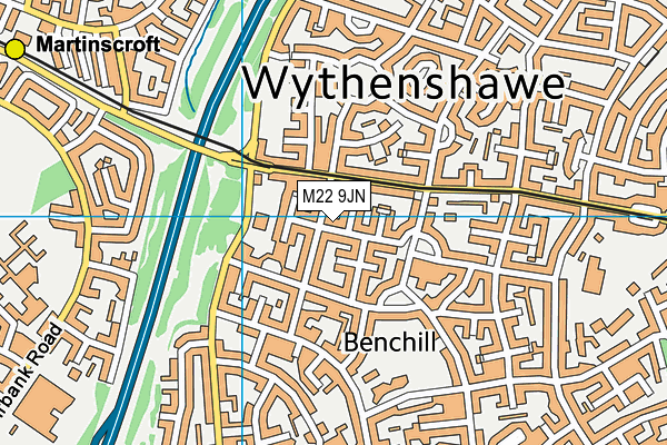 M22 9JN map - OS VectorMap District (Ordnance Survey) M22 9JN map - OS VectorMap District (Ordnance Survey)