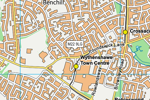M22 9LG map - OS VectorMap District (Ordnance Survey) M22 9LG map - OS VectorMap District (Ordnance Survey)