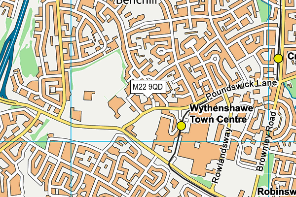 M22 9QD map - OS VectorMap District (Ordnance Survey) M22 9QD map - OS VectorMap District (Ordnance Survey)