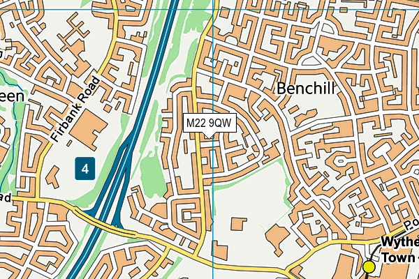 M22 9QW map - OS VectorMap District (Ordnance Survey) M22 9QW map - OS VectorMap District (Ordnance Survey)
