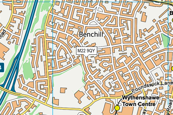 M22 9QY map - OS VectorMap District (Ordnance Survey) M22 9QY map - OS VectorMap District (Ordnance Survey)