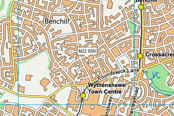 M22 9SN map - OS VectorMap District (Ordnance Survey) M22 9SN map - OS VectorMap District (Ordnance Survey)