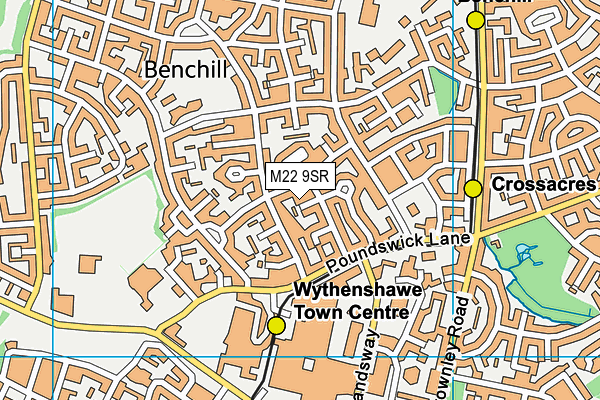 M22 9SR map - OS VectorMap District (Ordnance Survey) M22 9SR map - OS VectorMap District (Ordnance Survey)