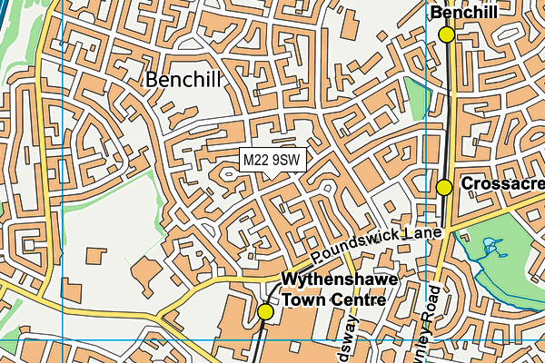 M22 9SW map - OS VectorMap District (Ordnance Survey) M22 9SW map - OS VectorMap District (Ordnance Survey)