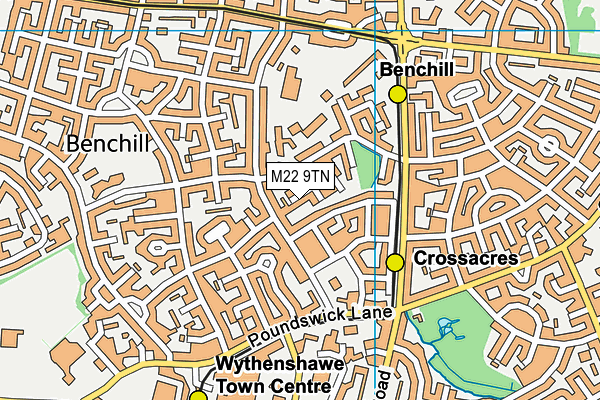 M22 9TN map - OS VectorMap District (Ordnance Survey) M22 9TN map - OS VectorMap District (Ordnance Survey)