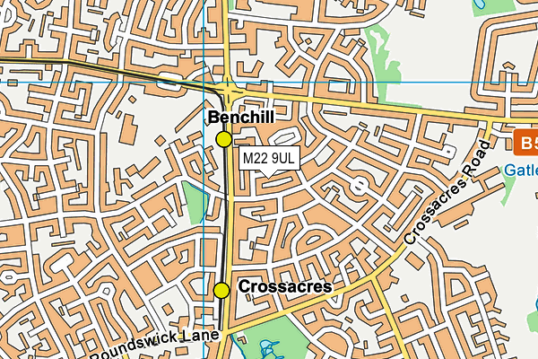 M22 9UL map - OS VectorMap District (Ordnance Survey) M22 9UL map - OS VectorMap District (Ordnance Survey)