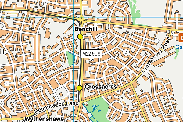 M22 9US map - OS VectorMap District (Ordnance Survey) M22 9US map - OS VectorMap District (Ordnance Survey)