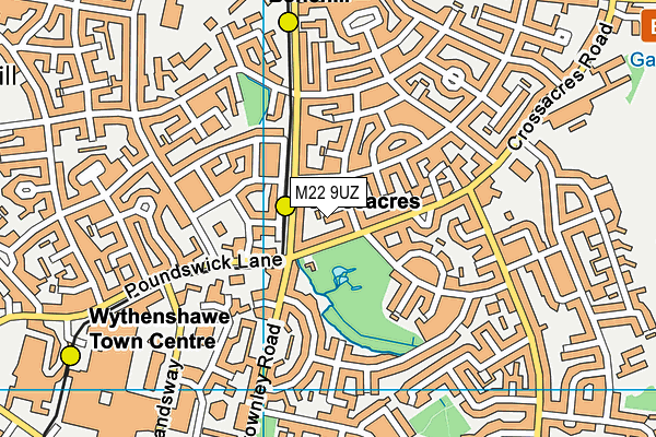 M22 9UZ map - OS VectorMap District (Ordnance Survey) M22 9UZ map - OS VectorMap District (Ordnance Survey)