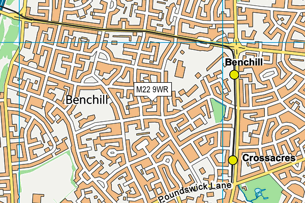 M22 9WR map - OS VectorMap District (Ordnance Survey) M22 9WR map - OS VectorMap District (Ordnance Survey)