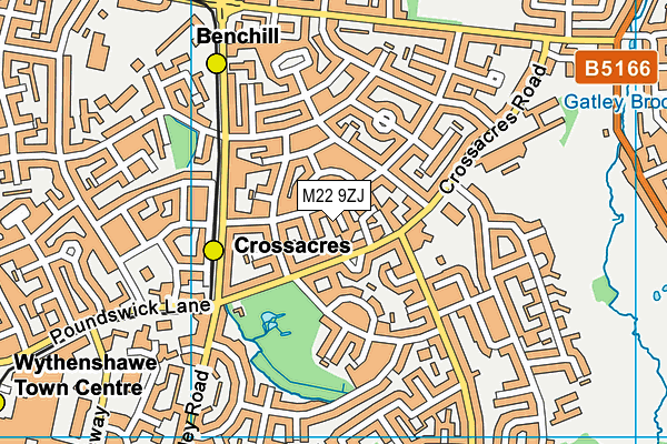 M22 9ZJ map - OS VectorMap District (Ordnance Survey)