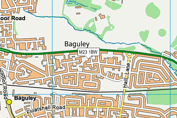 M23 1BW map - OS VectorMap District (Ordnance Survey)