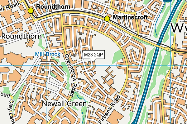 M23 2QP map - OS VectorMap District (Ordnance Survey)
