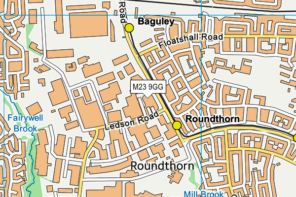 M23 9GG map - OS VectorMap District (Ordnance Survey)
