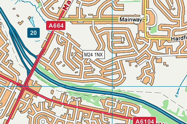 M24 1NX map - OS VectorMap District (Ordnance Survey) M24 1NX map - OS VectorMap District (Ordnance Survey)