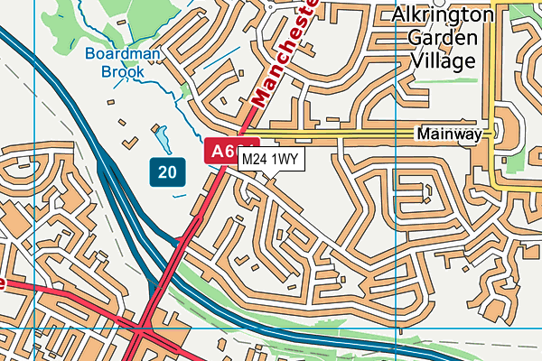 M24 1WY map - OS VectorMap District (Ordnance Survey) M24 1WY map - OS VectorMap District (Ordnance Survey)