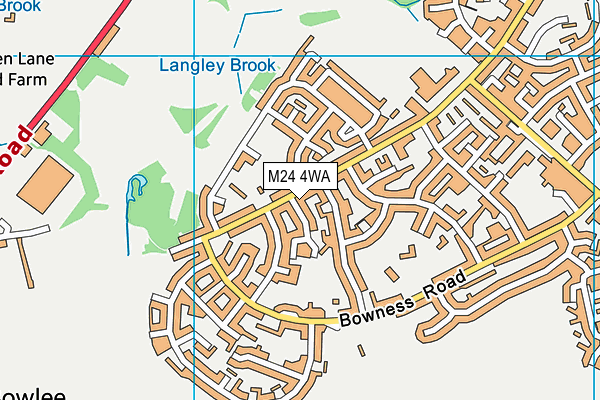 M24 4WA map - OS VectorMap District (Ordnance Survey) M24 4WA map - OS VectorMap District (Ordnance Survey)
