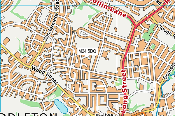 M24 5DQ map - OS VectorMap District (Ordnance Survey)