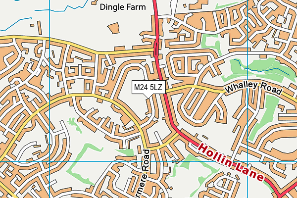 M24 5LZ map - OS VectorMap District (Ordnance Survey)
