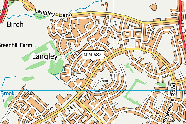 M24 5SX map - OS VectorMap District (Ordnance Survey)