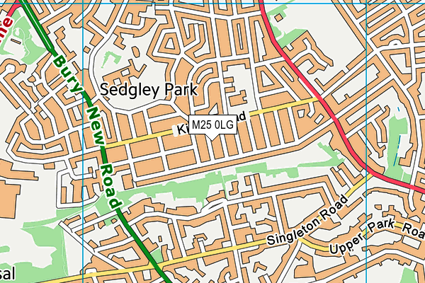M25 0LG map - OS VectorMap District (Ordnance Survey)