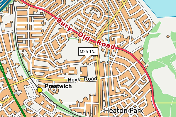 M25 1NJ map - OS VectorMap District (Ordnance Survey)