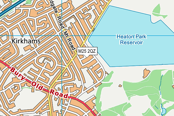 M25 2QZ map - OS VectorMap District (Ordnance Survey)