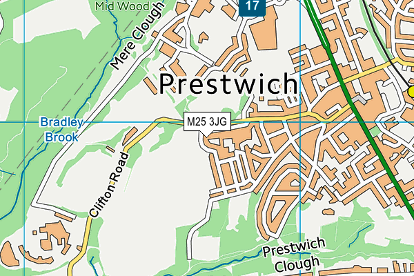 M25 3JG map - OS VectorMap District (Ordnance Survey)