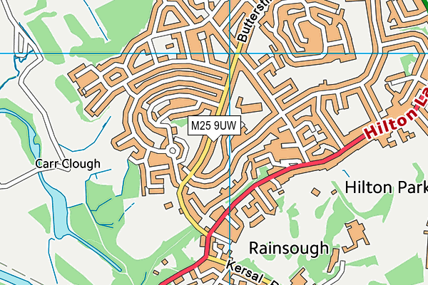 M25 9UW map - OS VectorMap District (Ordnance Survey)