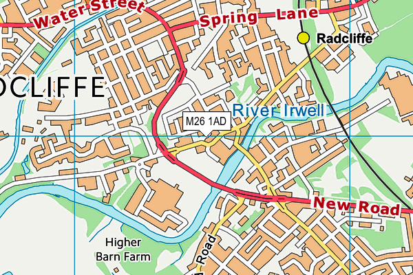 M26 1AD map - OS VectorMap District (Ordnance Survey)