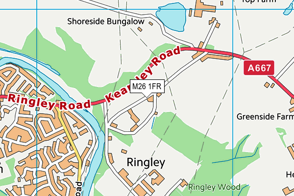 M26 1FR map - OS VectorMap District (Ordnance Survey) M26 1FR map - OS VectorMap District (Ordnance Survey)