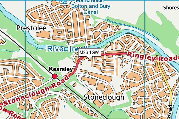 M26 1GW map - OS VectorMap District (Ordnance Survey) M26 1GW map - OS VectorMap District (Ordnance Survey)
