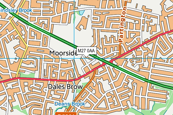 M27 0AA map - OS VectorMap District (Ordnance Survey) M27 0AA map - OS VectorMap District (Ordnance Survey)