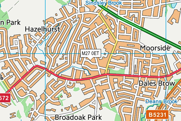 M27 0ET map - OS VectorMap District (Ordnance Survey) M27 0ET map - OS VectorMap District (Ordnance Survey)