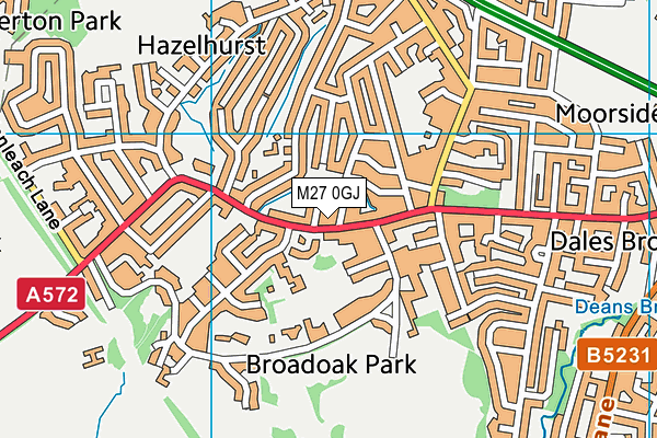 M27 0GJ map - OS VectorMap District (Ordnance Survey) M27 0GJ map - OS VectorMap District (Ordnance Survey)