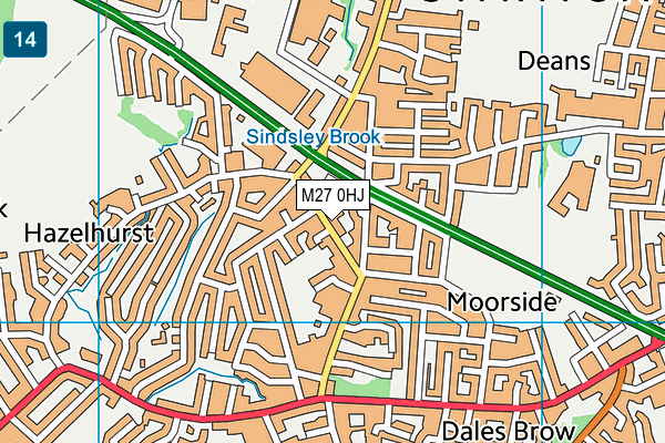 M27 0HJ map - OS VectorMap District (Ordnance Survey) M27 0HJ map - OS VectorMap District (Ordnance Survey)