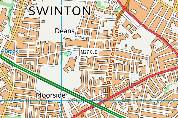 M27 0JE map - OS VectorMap District (Ordnance Survey)