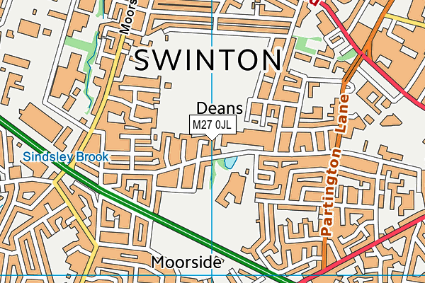 M27 0JL map - OS VectorMap District (Ordnance Survey)