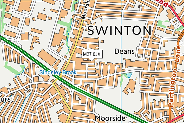 M27 0JX map - OS VectorMap District (Ordnance Survey) M27 0JX map - OS VectorMap District (Ordnance Survey)